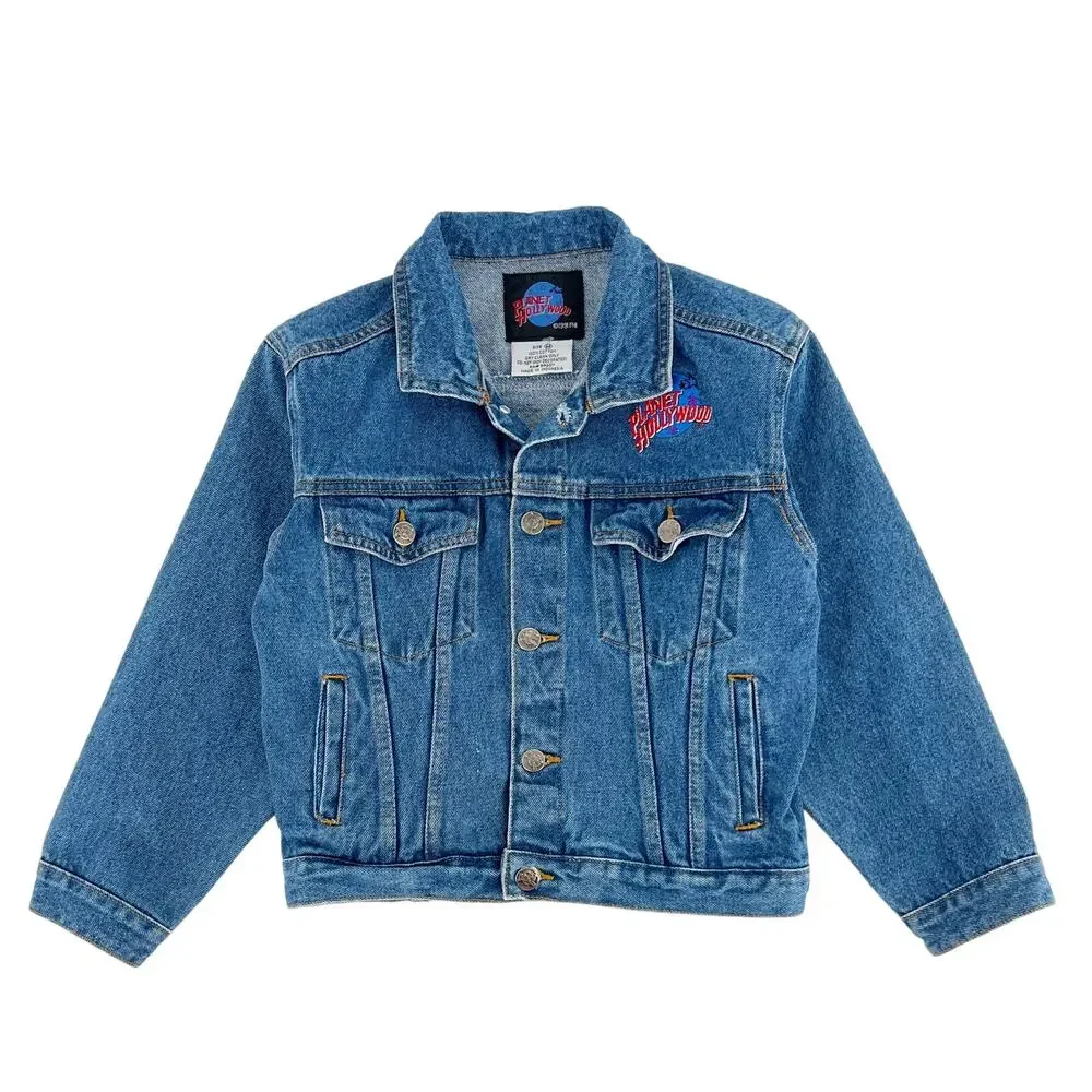 90s denim jean jacket Planet Hollywood Ft Lauderdale 1990s vintage kids medium